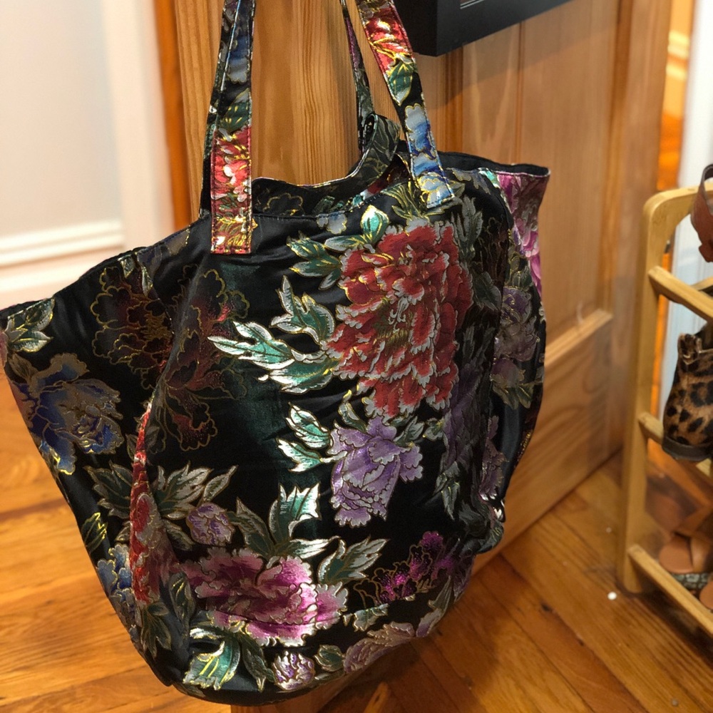 XL Anthropologie floral tote